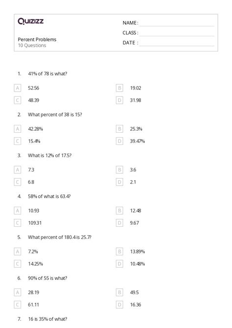 50+ Percent Problems worksheets for Kindergarten on Quizizz | Free ...