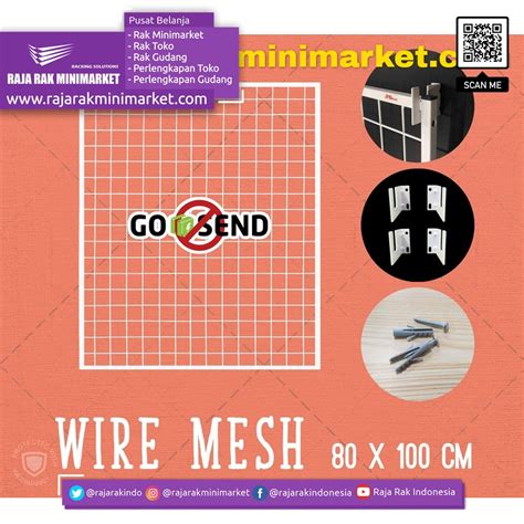 RAM BINGKAI WIREMESH 80×100 CM + H5 WALL PUTIH | RAK MINIMARKET