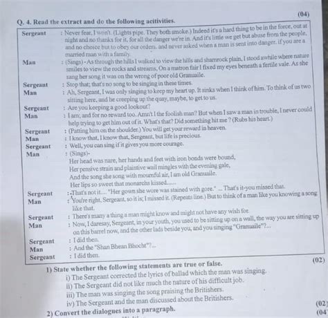 Convert the dialogues into a paragraph.Question Number 2) I need Answer ...