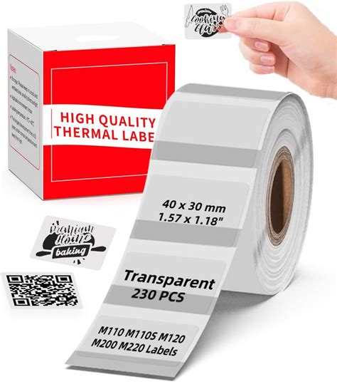 HD Original M110 M220 Clear Thermal Labels, M110 Transparent Thermal ...