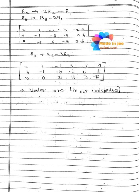 Matrices Based Question Based Linear Dependence & Independence