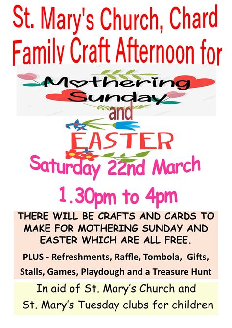 Family Craft Afternoon for Mothering Sunday and Easter , St Mary's ...