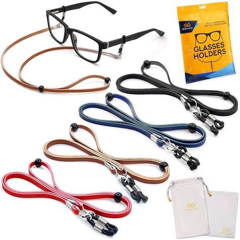 Eyeglasses Holder Strap Cord - PREMIUM ECO LEATHER Eye Glasses String ...