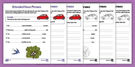 Second Grade Noun Phrases Worksheets Differentiated Worksheet