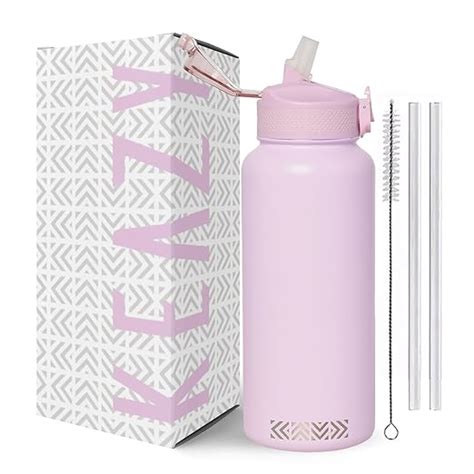 Keazy 1000ml Stainless Steel Sipper Bottle for Adults with Straw, 24 ...