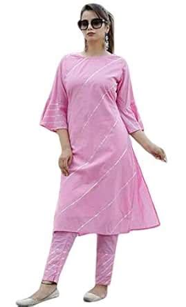 Buy Aridhi Creations Women's Rayon Kurti with Palazoo Set with Gotta ...