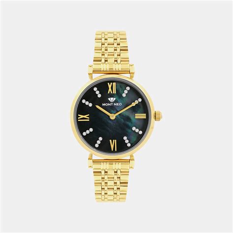 Mont Neo Women Quartz White Dial Analog Stainless Steel Watch 4515B ...
