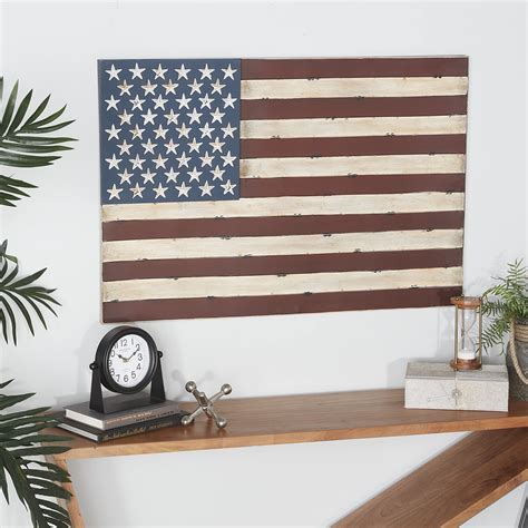 Amazon.com: Deco 79 Metal American Flag Home Wall Decor Indoor Outdoor ...