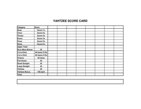Free Printable Yahtzee Score Sheet Template [PDF, Excel] Triple / Junior