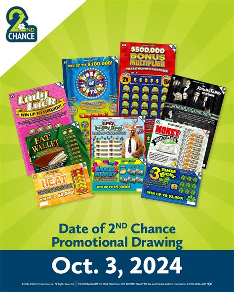 2ND CHANCE PROMOTIONAL DRAWING - 10/3/2024 - Mississippi Lottery