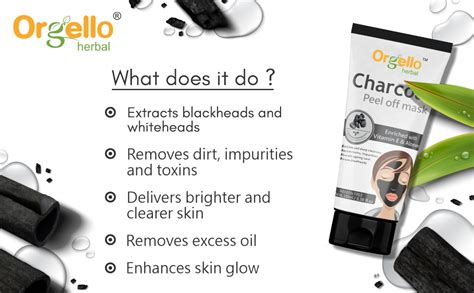 Buy Orgello Herbal Charcoal Peel Off Face Mask Enriched with Vitamin E ...