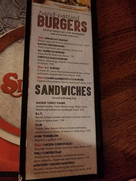 Carta de Lock Sixteen Steakhouse, Elida, N Eastown Rd