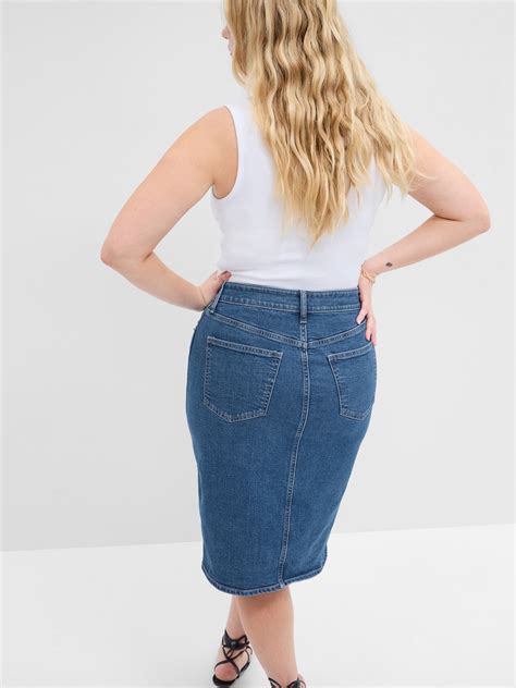 Black Denim Midi Pencil Skirt at Noah Marryat blog
