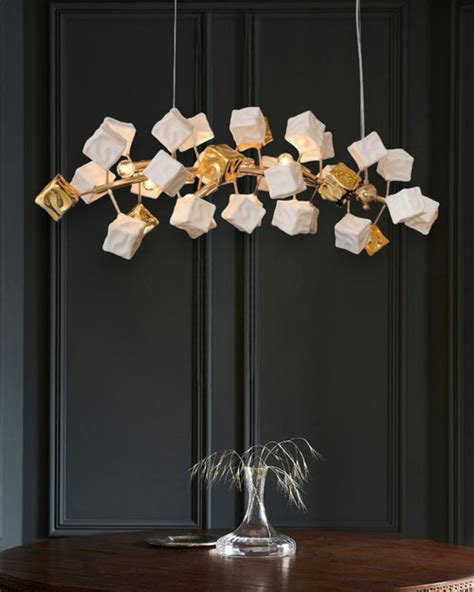 Cube Shaped Linear Chandelier – Glimmora by Grover Lights
