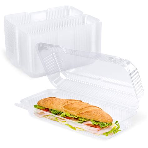 Buy [25 Pack] Clear Hinged Plastic Containers - 12x5x3” Single ...