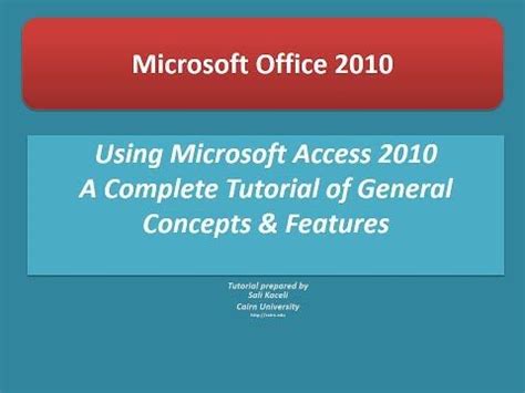 Image result for MS Access 2010 Tutorial for Beginners
