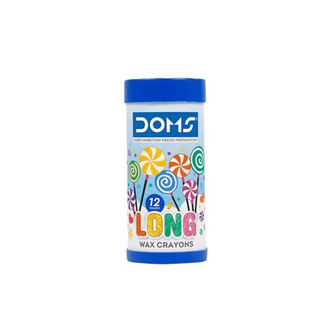 DOMS Long Wax Crayons 12 Shades | Smooth & Vibrant Crayons for Kids, S ...