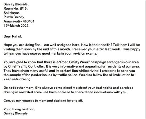 A1. Informal Letter: Look at the poster regarding Road Safety Week ...