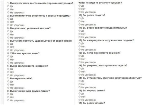 Шкала депрессии Бека. Тест, позволяющий определить степень тяжести ...
