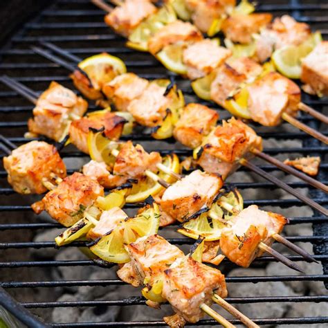 Easy Grilled Salmon Kabobs | YellowBlissRoad.com