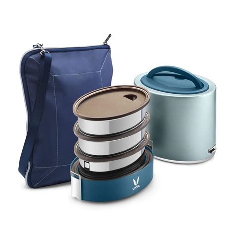 VAYA TYFFYN Lunch Box for Office for Men, with Polished Stainless Steel ...
