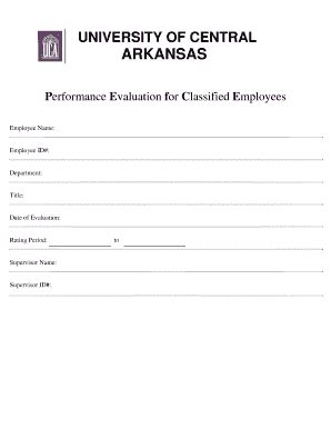 Fillable Online uca CLASSIFIED EMPLOYEES PERFORMANCE EVALUATION FORM ...