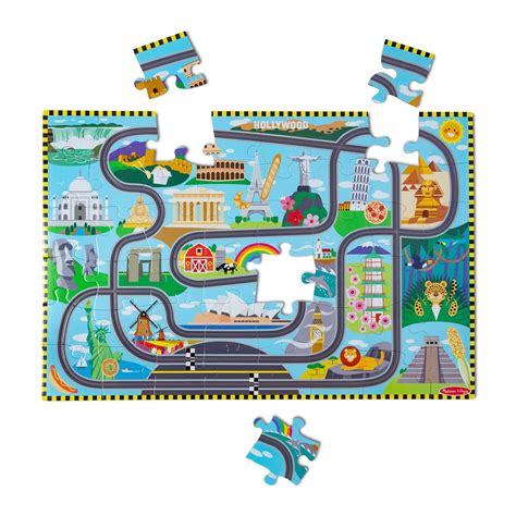 Race Track Floor Puzzle & Play Set, 48 Pieces, Melissa and Doug ...
