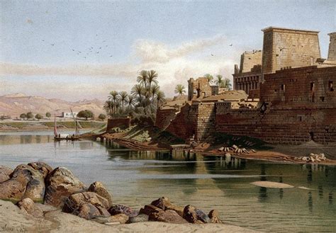 Temple Of Isis At Philae - G W Seitz (c1878) - Vintage Orientalist ...