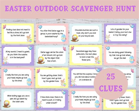 Easter Outdoor Scavenger Hunt Clues at David Prather blog