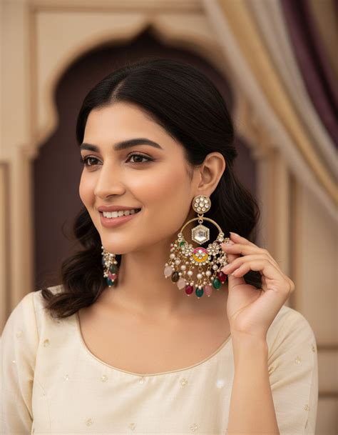 Gold Plated Kundan Studded Earring – Merakitrendsjaipur.com