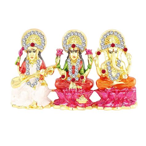 Kulin Laxmi Ganesha & Saraswati Idol | Murti for Car Dashboard | Home ...
