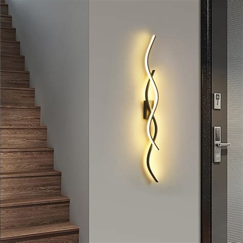 SL light Modern Creative Curve Wall Lamp Light Aluminum Finish, Indoor ...