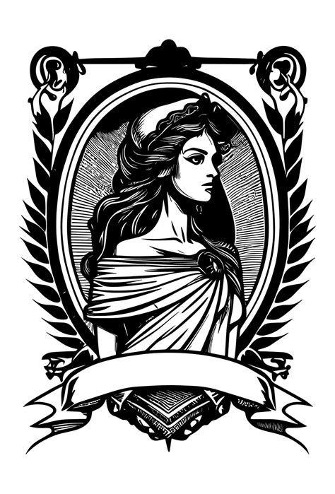 beautiful egyptian cleopatra symbol black and white hand drawn logo illustration 21337617 Vector ...