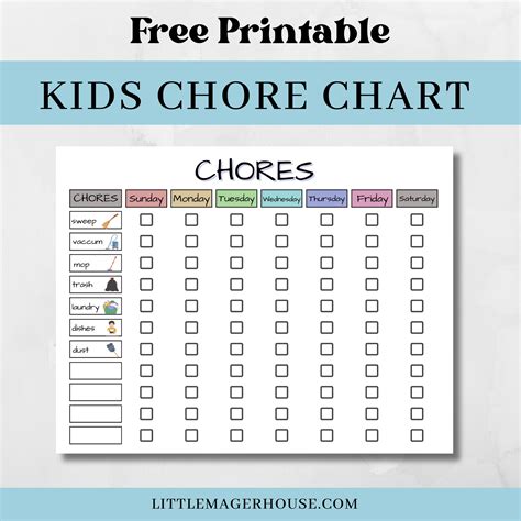 Downloadable Chore Chart Template