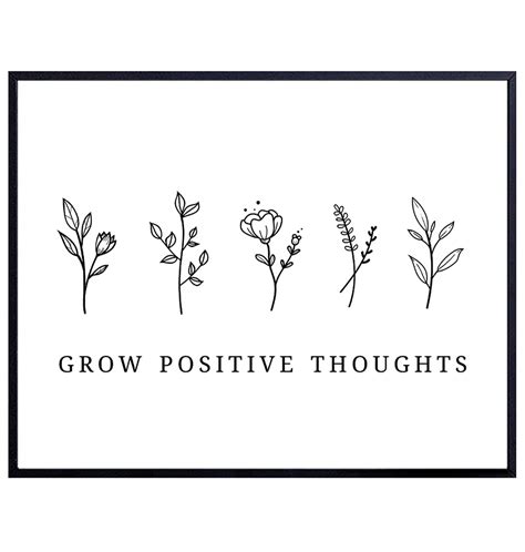 Grow Positive Thoughts Poster 8x10 - Inspirational India | Ubuy