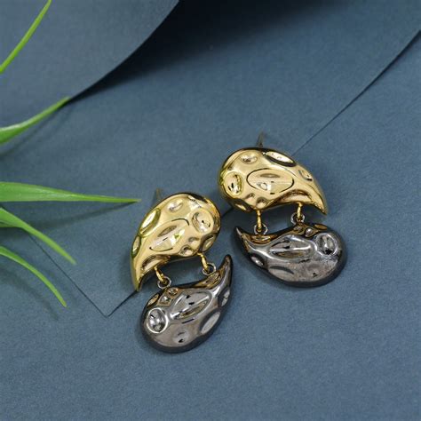 Korean Dual Tone Drop Earring – Tarohi Jewels - Parsva Fashion ...