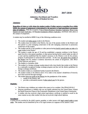 Fillable Online mansfieldisd Admission, Enrollment and Transfers Fax ...