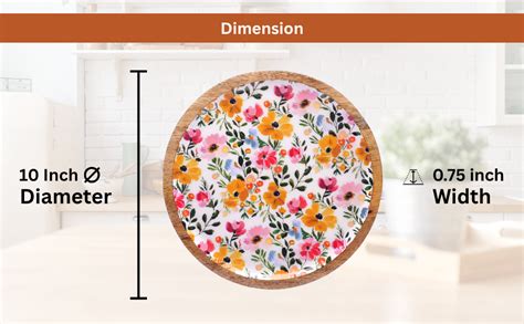 Pomegranate Inc Enamel Coated Premium Mango Wooden Platter/Round ...