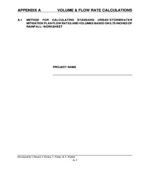 Fillable Online ladpw APPENDIX A VOLUME FLOW RATE CALCULATIONS - ladpw ...