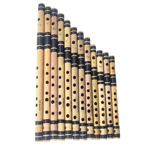 SG MUSICAL 12 pc. G#,D,D#,E,F,F#,G,G#,A,A#,B,C Bamboo Flute Indian ...