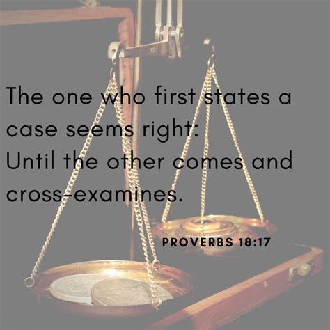 Proverbs 18:17 (NRSV) – Veritas Aequitas