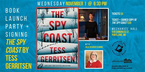 Book Launch Party: THE SPY COAST, by Tess Gerritsen w/ Julia Spencer ...
