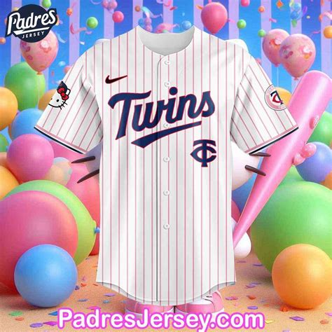 Hello Kitty x Minnesota Twins 2024 Baseball Jersey - Padres Jersey ...