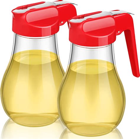 Amazon.com: Gerrii Set of 2 Syrup Dispenser Glass Syrup Container ...