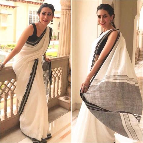 Graceful White Colored Festive Wear Printed Pure Linen Saree – Ibis Fab