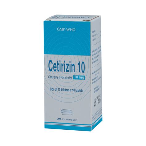 Cetirizin 10mg (10 vỉ x 10 viên/hộp)