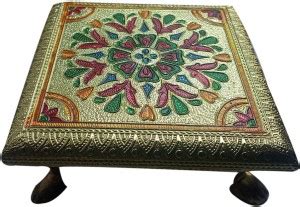 Jitramitra Art Large Multicolor Chowki for kanha ji /Laddu Gopal ...