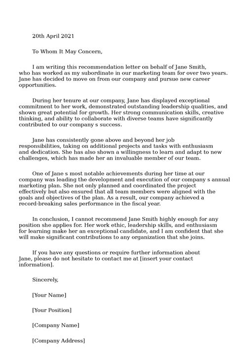 3 Examples of Recommendation Letter Example For Employee