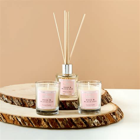 Buy Elements Rose and Black Oud Reed Diffuser and Jar Candle Gift Set ...