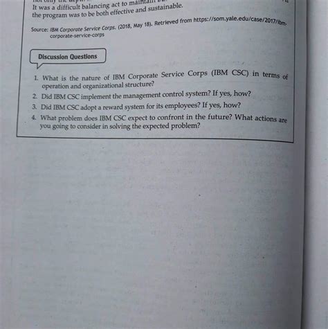 Mini case study 1. What is the nature of IBM Corporate Service Corps ...